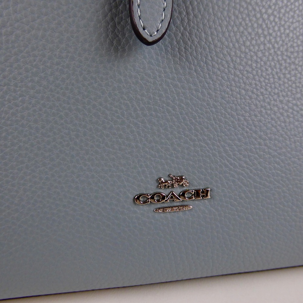 Coach Polished Pebbled Leather Market Tote Bag NWT - Picture 2 of 9